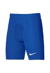 Nike - Męskie Spodenki Kompresyjne Pro Strike DriFIT. Kolor: niebieski. Sport: turystyka piesza
