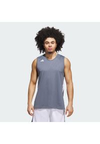 Adidas - Koszulka 3G Speed Reversible Basketball AEROREADY. Kolor: szary, biały, wielokolorowy. Sport: koszykówka #1