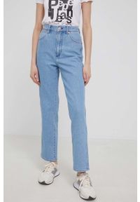 Wrangler jeansy WILD WEST BLUESTONE damskie high waist. Stan: podwyższony. Kolor: niebieski #4