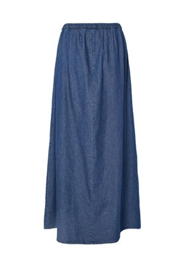 Pieces Spódnica jeansowa Tenim 17157939 Granatowy Regular Fit. Kolor: niebieski. Materiał: bawełna