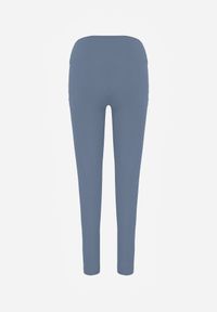 Renee - Jasnoniebieskie Legginsy Basic z Modelującą Wstawką w Pasie Liacan. Okazja: na co dzień. Kolor: niebieski. Długość: krótkie. Styl: casual #2