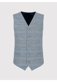 Pako Lorente - PAKO LORENTE – Męska szara kamizelka w kratę. Okazja: na ślub cywilny, na wesele. Kolor: szary. Materiał: poliester, elastan, wiskoza #5