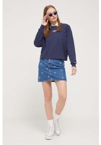 Tommy Jeans bluza damska kolor granatowy z nadrukiem. Kolor: niebieski. Materiał: bawełna. Wzór: nadruk. Styl: klasyczny #4