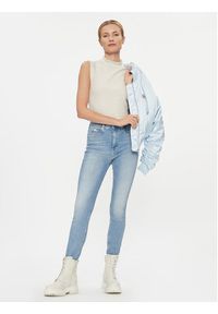 Calvin Klein Jeans Bluzka J20J221419 Beżowy Slim Fit. Kolor: beżowy. Materiał: bawełna