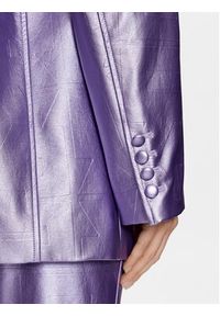ROTATE Marynarka Embossed Pu 1000932225 Fioletowy Oversize. Kolor: fioletowy. Materiał: skóra #3