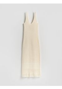 Reserved - Dzianinowa sukienka maxi - złamana biel. Materiał: dzianina. Długość: maxi #1