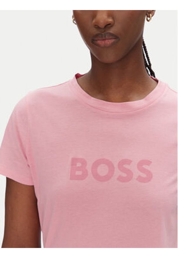 BOSS T-Shirt C_Elogo_5 50501139 Fioletowy Regular Fit. Kolor: fioletowy. Materiał: bawełna
