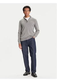 Barbour Sweter Half Zip MKN1074GY52 Szary Regular Fit. Kolor: szary. Materiał: bawełna