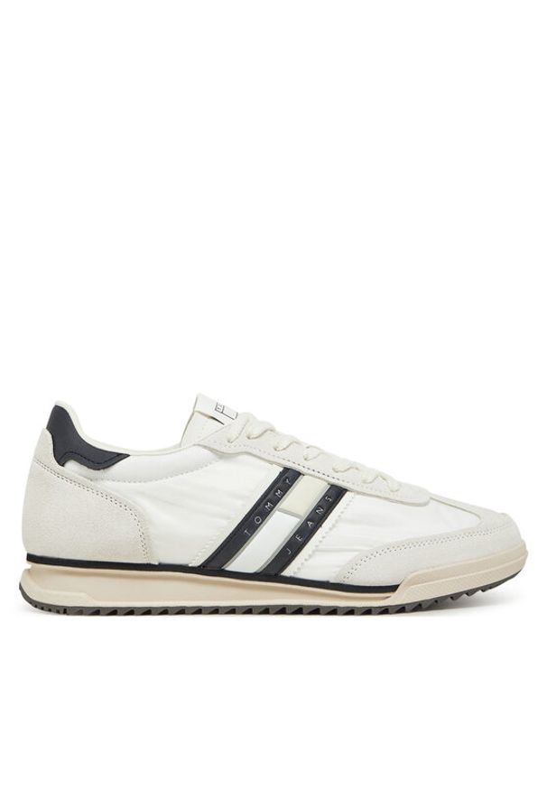Tommy Jeans Sneakersy Tjm Retro Runner Cleated EM0EM01527 Biały. Kolor: biały. Materiał: zamsz, skóra