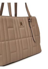 TOMMY HILFIGER - Tommy Hilfiger Torebka Th Feminine Tote AW0AW17452 Beżowy. Kolor: beżowy. Materiał: skórzane