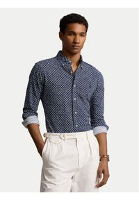 Polo Ralph Lauren Koszula 710935985001 Granatowy Slim Fit. Typ kołnierza: polo. Kolor: niebieski. Materiał: bawełna