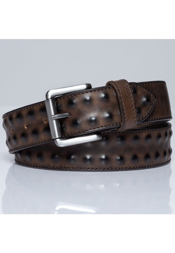 Mustang - MUSTANG PASEK SKÓRZANY 40 mm SOPO-MUS066. Materiał: skóra. Wzór: paski. Styl: klasyczny