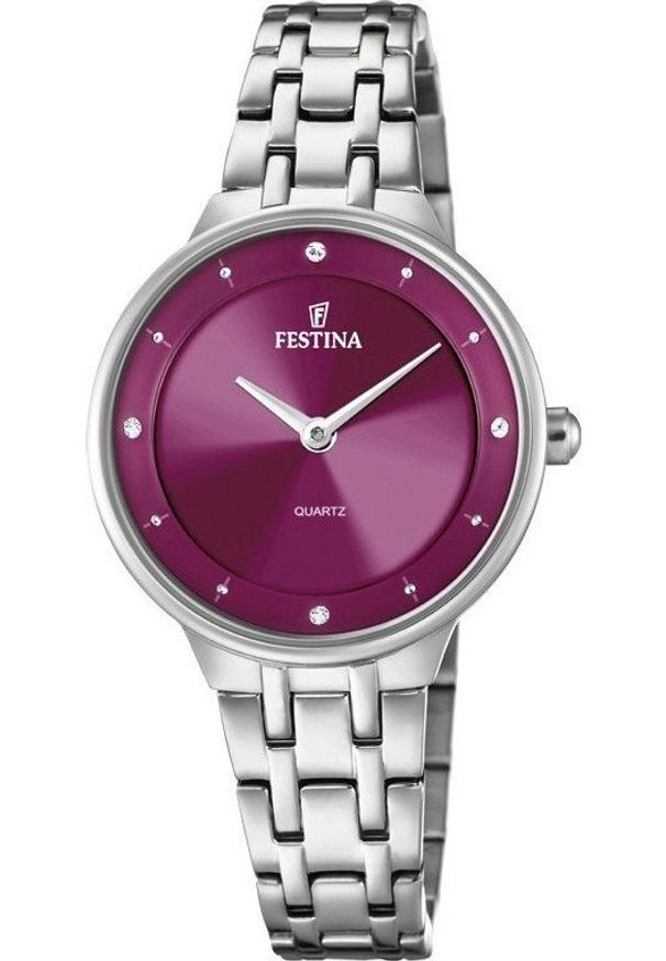 Zegarek Festina Zegarek damski Festina F20600-2 CYRKONIE srebrny. Kolor: srebrny