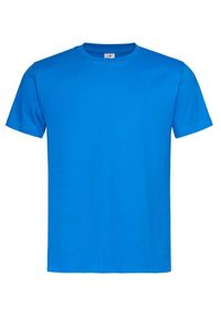 Stedman - Błękitny Bawełniany T-Shirt Męski Bez Nadruku -STEDMAN- Koszulka, Krótki Rękaw, Basic, U-neck. Okazja: na co dzień. Kolor: niebieski. Materiał: bawełna. Długość rękawa: krótki rękaw. Długość: krótkie. Styl: casual