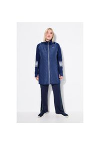 ULLA POPKEN - Damskie Płaszcz 2 w 1 odpinane rękawy stójka z recyklingu. Typ kołnierza: kołnierzyk stójkowy. Kolekcja: plus size. Kolor: niebieski. Materiał: materiał, poliester, elastan #1