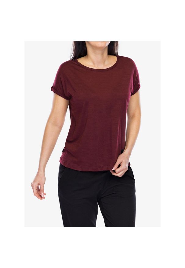 SENSOR - Koszulka merino damska Sensor Merino Air Traveller Tee SS. Kolor: czerwony