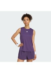 Adidas - Koszulka Tennis Climacool+ Match Tank. Kolor: fioletowy. Długość rękawa: bez rękawów. Technologia: ClimaCool (Adidas). Sport: tenis
