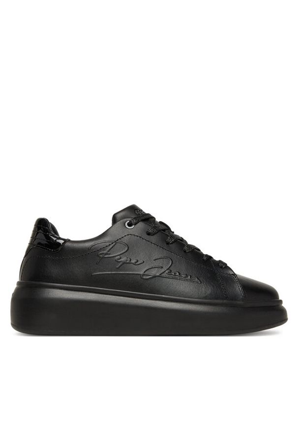 Pepe Jeans Sneakersy Yara Night W PLS000003 Czarny. Kolor: czarny. Materiał: skóra, syntetyk