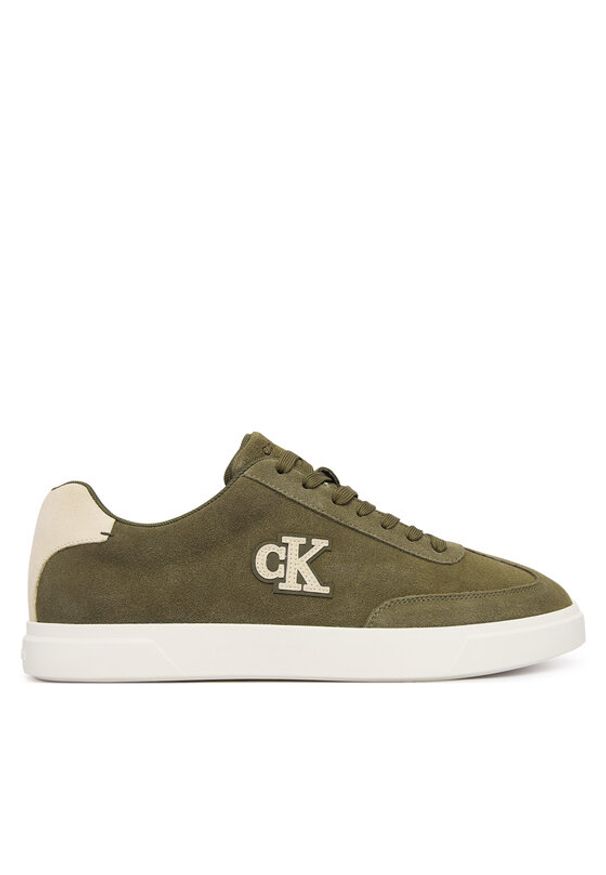 Calvin Klein Sneakersy Low Prof Cupsole Su HM0HM02125 Zielony. Kolor: zielony. Materiał: zamsz, skóra