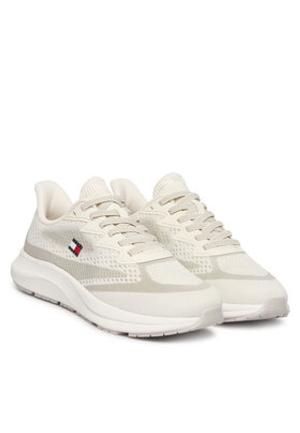 Tommy Jeans Sneakersy Runner Knitted EM0EM01713 Écru. Kolor: kremowy. Materiał: materiał
