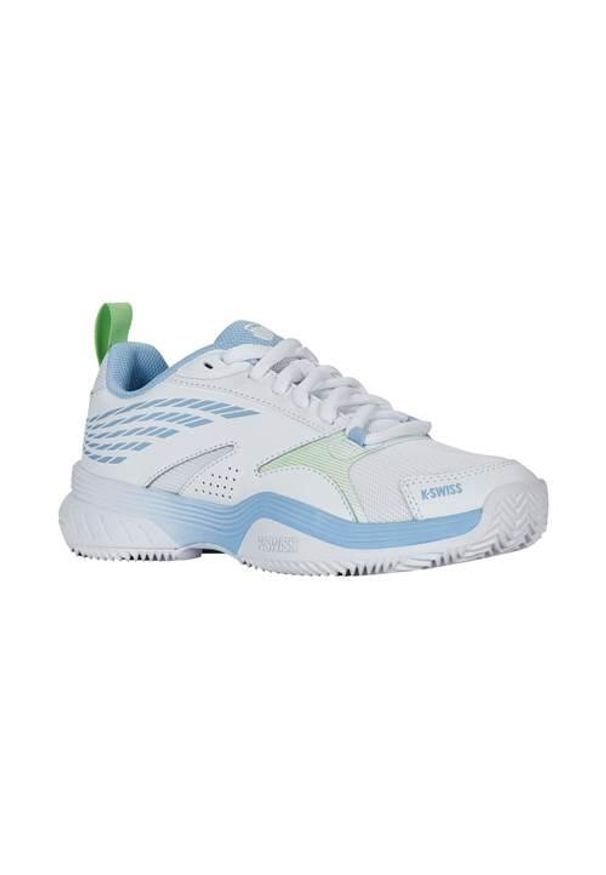 Buty do tenisa damskie K-Swiss Speedex Hb. Kolor: biały. Materiał: materiał, syntetyk. Szerokość cholewki: normalna. Sport: tenis