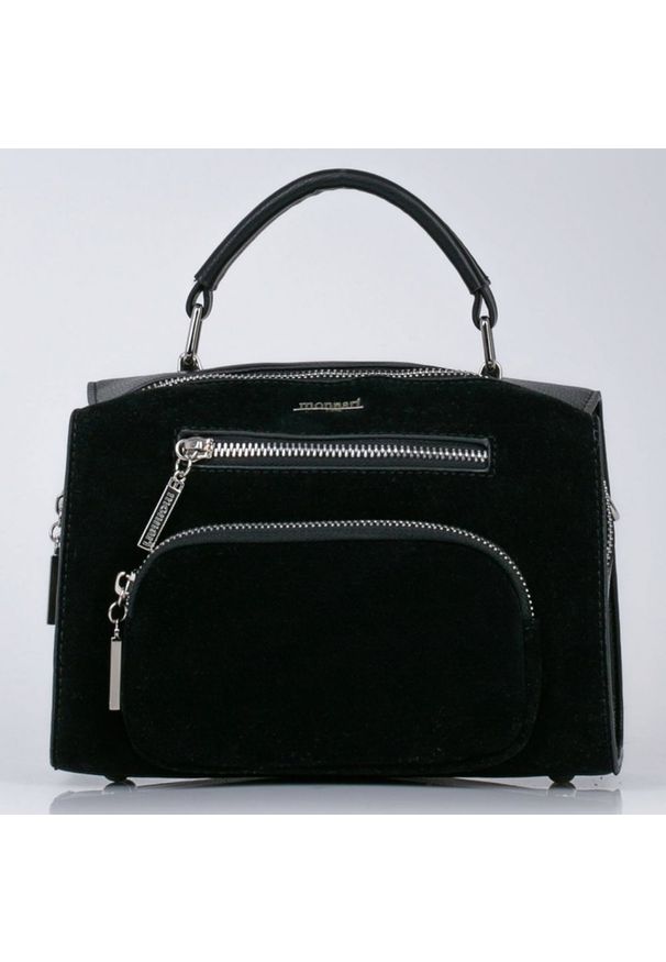 Inna - Torebka damska Monnari kuferek czarna. Kolor: czarny. Materiał: skórzane. Styl: elegancki