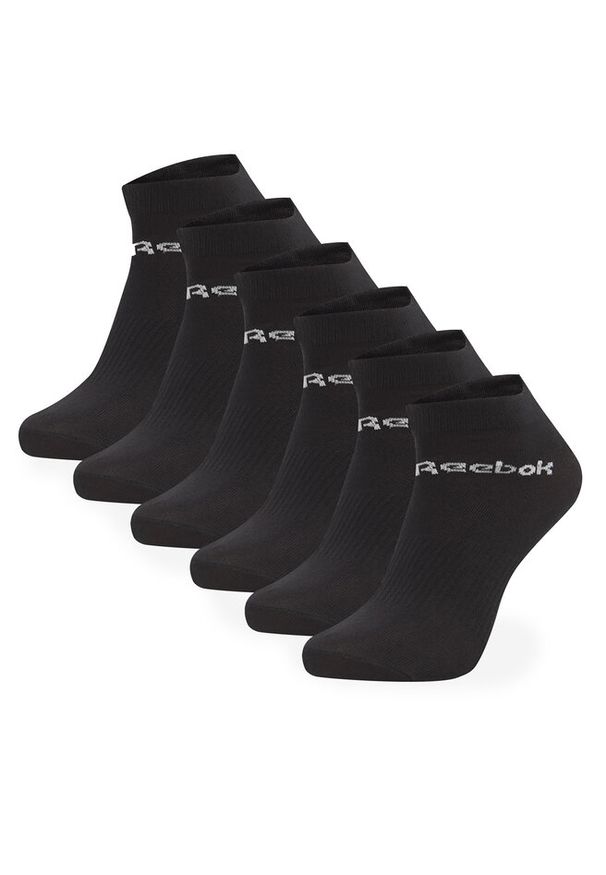 Zestaw 6 par wysokich skarpet unisex Reebok. Kolor: czarny