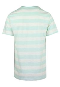 Lekki i Przewiewny T-Shirt Męski - Brave Soul - Miętowa w Paski. Okazja: na co dzień. Kolor: miętowy. Materiał: bawełna. Wzór: prążki, paski. Sezon: lato, wiosna. Styl: casual #5