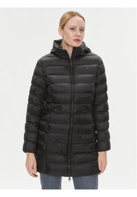 TOMMY HILFIGER - Tommy Hilfiger Płaszcz zimowy WW0WW39221 Czarny Regular Fit. Kolor: czarny. Materiał: syntetyk. Sezon: zima