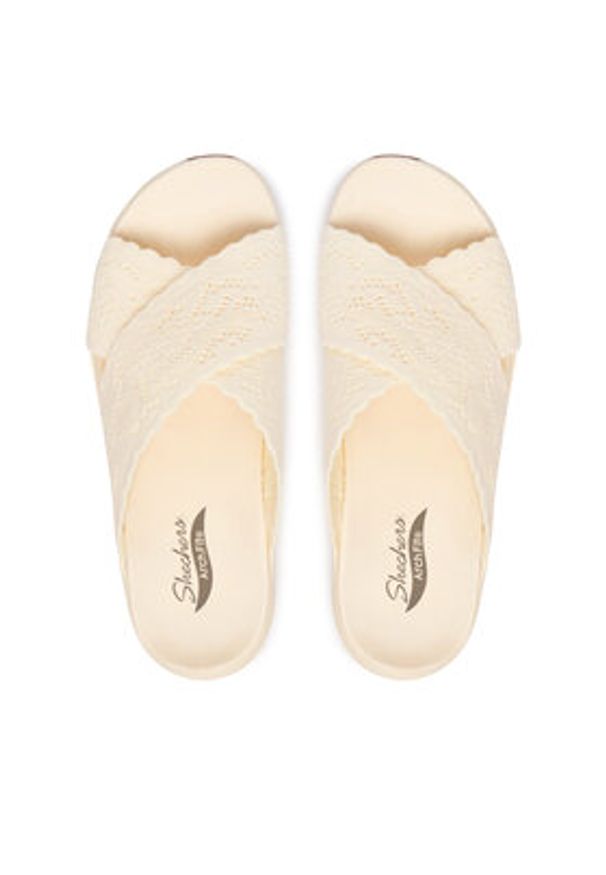 skechers - Skechers Klapki Arch Fit 2.0 164079/OFWT Beżowy. Kolor: beżowy. Materiał: materiał