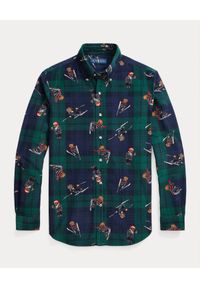 Ralph Lauren - RALPH LAUREN - Sztruksowa koszula w kratę Classic Fit. Typ kołnierza: polo, kołnierzyk klasyczny. Kolor: zielony. Materiał: sztruks. Długość rękawa: długi rękaw. Długość: długie. Styl: klasyczny #2