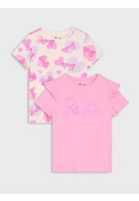 Sinsay - Koszulki 2 pack Barbie - różowy. Kolor: różowy #1