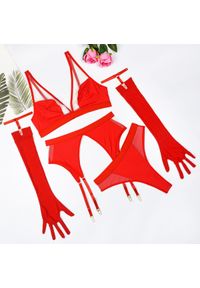 Intica - Komplet bielizny z regulowanymi paskami na specjalne okazje Latoria. Kolor: czerwony. Materiał: materiał #1