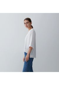 Reserved - Bawełniana bluzka - Biały. Kolor: biały. Materiał: bawełna #1