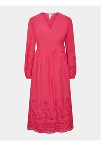 YAS Sukienka codzienna Luma 26032685 Różowy Regular Fit. Okazja: na co dzień. Kolor: różowy. Materiał: bawełna. Typ sukienki: proste. Styl: casual #1