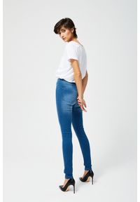 MOODO - Niebieskie jegginsy. Kolor: niebieski. Materiał: jeans, elastan, poliester, bawełna. Długość: długie. Wzór: gładki #4