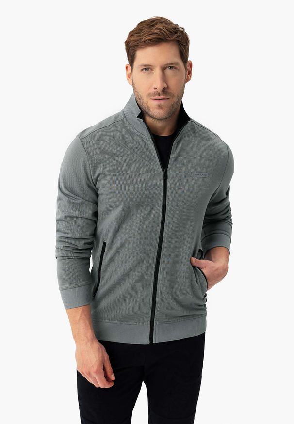 Volcano - Bluza ze stójką B-MONTERO. Okazja: do pracy, na co dzień, na spotkanie biznesowe. Typ kołnierza: kołnierzyk stójkowy. Materiał: dzianina, bawełna, materiał. Styl: casual, sportowy, biznesowy