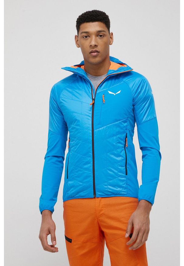Salewa kurtka sportowa Ortles Hybrid przejściowa. Kolor: niebieski. Materiał: materiał, poliester, włókno, wełna. Styl: sportowy