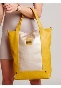Torebka damska shopper żółty Badura T_D019MS_CD. Kolor: żółty. Materiał: skórzane. Styl: casual #1