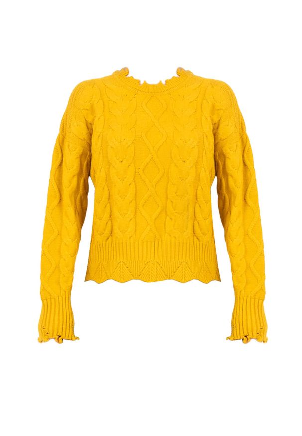 Pinko Sweter "Chianti" | 1G166W Y79B | Chianti | Kobieta | Żółty. Okazja: na co dzień. Kolor: żółty. Materiał: poliester, poliamid, wiskoza. Styl: casual