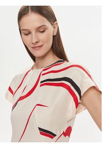 TOMMY HILFIGER - Tommy Hilfiger Sukienka codzienna WW0WW42031 Beżowy Relaxed Fit. Okazja: na co dzień. Kolor: beżowy. Materiał: wiskoza, len. Typ sukienki: proste. Styl: casual #3