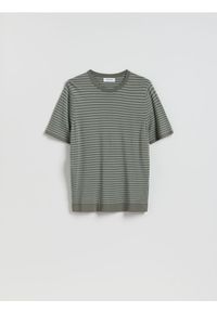 Reserved - Sweter z krótkim rękawem - zielony. Kolor: zielony. Materiał: dzianina, wiskoza. Długość rękawa: krótki rękaw. Długość: krótkie #1