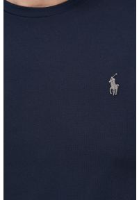 Polo Ralph Lauren t-shirt 710862962001 męski kolor granatowy gładki. Typ kołnierza: polo. Kolor: niebieski. Materiał: poliester. Wzór: gładki #5