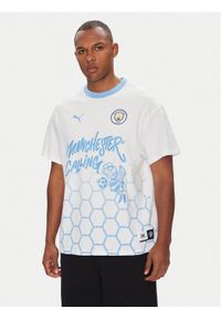 Puma T-Shirt CWC Hoops x Man City 631695 Biały Regular Fit. Kolor: biały. Materiał: bawełna