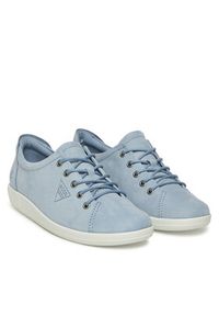 ecco - ECCO Sneakersy Soft 2.0 Tie 20650302434 Niebieski. Kolor: niebieski. Materiał: skóra #3