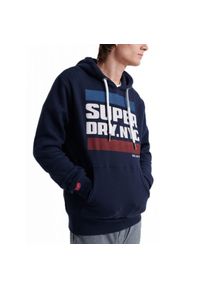 Bluza turystyczna męska Superdry Nyc Tab. Kolor: niebieski. Materiał: poliester, bawełna