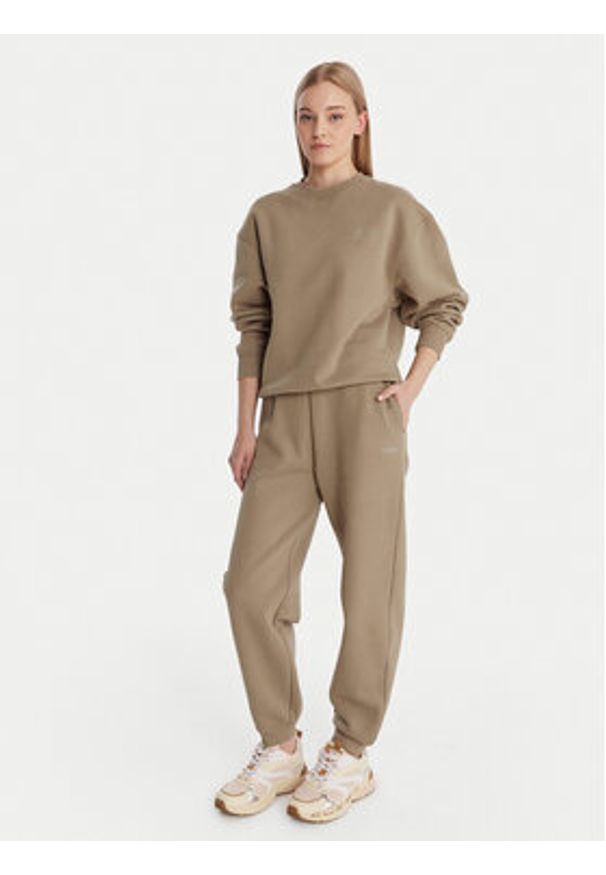 Guess Spodnie dresowe V6RB15 K9V31 Beżowy Regular Fit. Kolor: beżowy. Materiał: bawełna