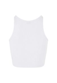 Urban Classics - Top Damski / Damski Z Prążkowanej Bawełny Organicznej. Kolor: biały. Materiał: prążkowany, bawełna. Sport: turystyka piesza