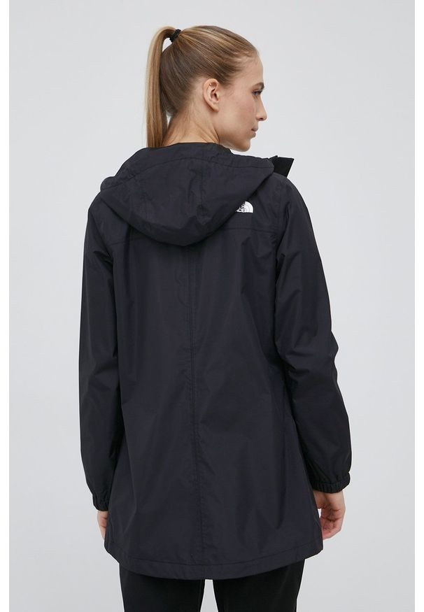 The North Face kurtka outdoorowa Antora kolor czarny przejściowa. Kolor: czarny. Materiał: materiał, włókno. Długość: długie