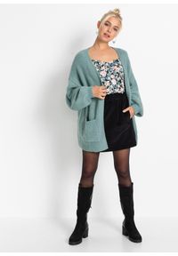 bonprix - Sweter bez zapięcia oversized. Kolor: zielony #2